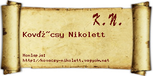 Kovácsy Nikolett névjegykártya