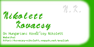 nikolett kovacsy business card